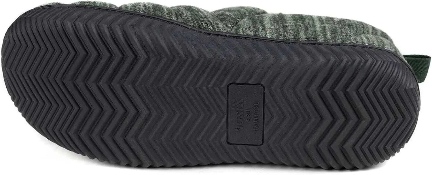 Zizor Men's Comfy Caterpillar Slippers Indoor Outdoor House Shoes, Warm Soft Knit Upper Fuzzy Fleece Lined Memory Foam Sole with Hard Bottom