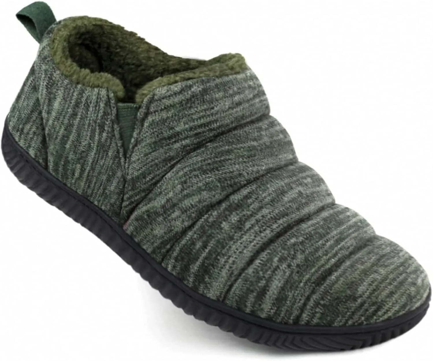 Zizor Men's Comfy Caterpillar Slippers Indoor Outdoor House Shoes, Warm Soft Knit Upper Fuzzy Fleece Lined Memory Foam Sole with Hard Bottom