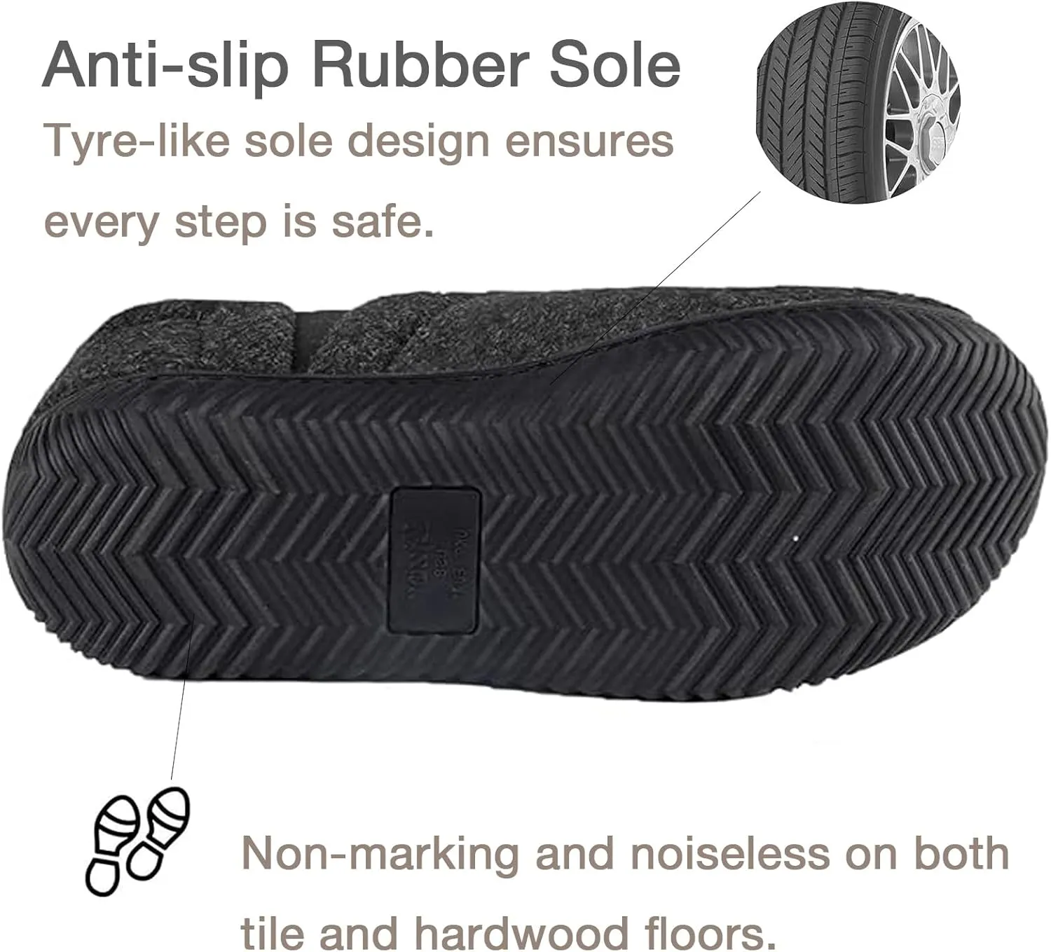 Zizor Men's Comfy Caterpillar Slippers Indoor Outdoor House Shoes, Warm Soft Knit Upper Fuzzy Fleece Lined Memory Foam Sole with Hard Bottom