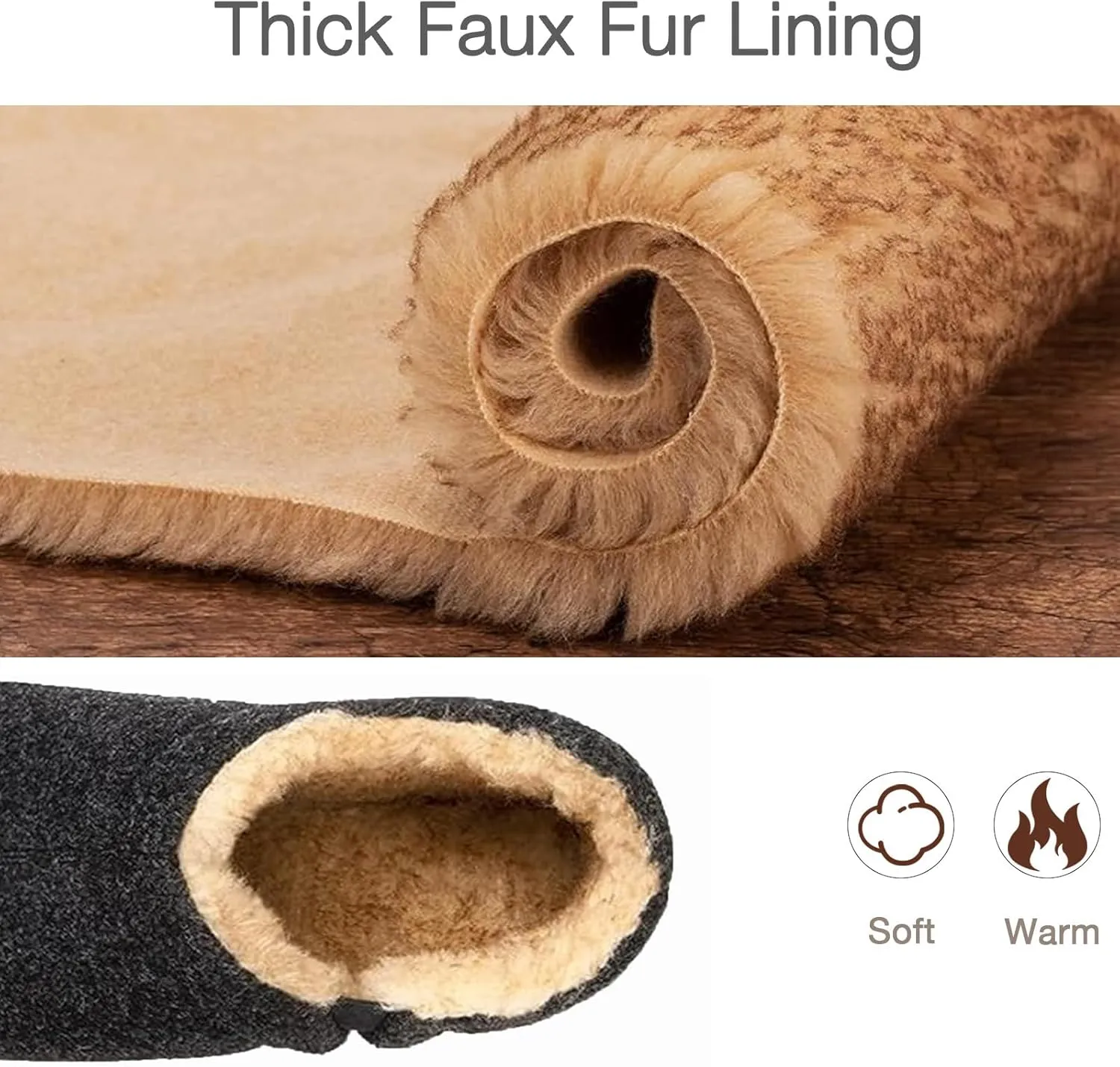 Zizor Men's Comfy Caterpillar Slippers Indoor Outdoor House Shoes, Warm Soft Knit Upper Fuzzy Fleece Lined Memory Foam Sole with Hard Bottom