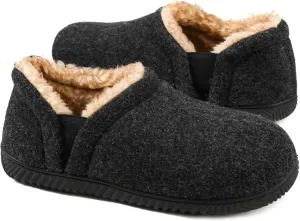 Zizor Men's Comfy Caterpillar Slippers Indoor Outdoor House Shoes, Warm Soft Knit Upper Fuzzy Fleece Lined Memory Foam Sole with Hard Bottom
