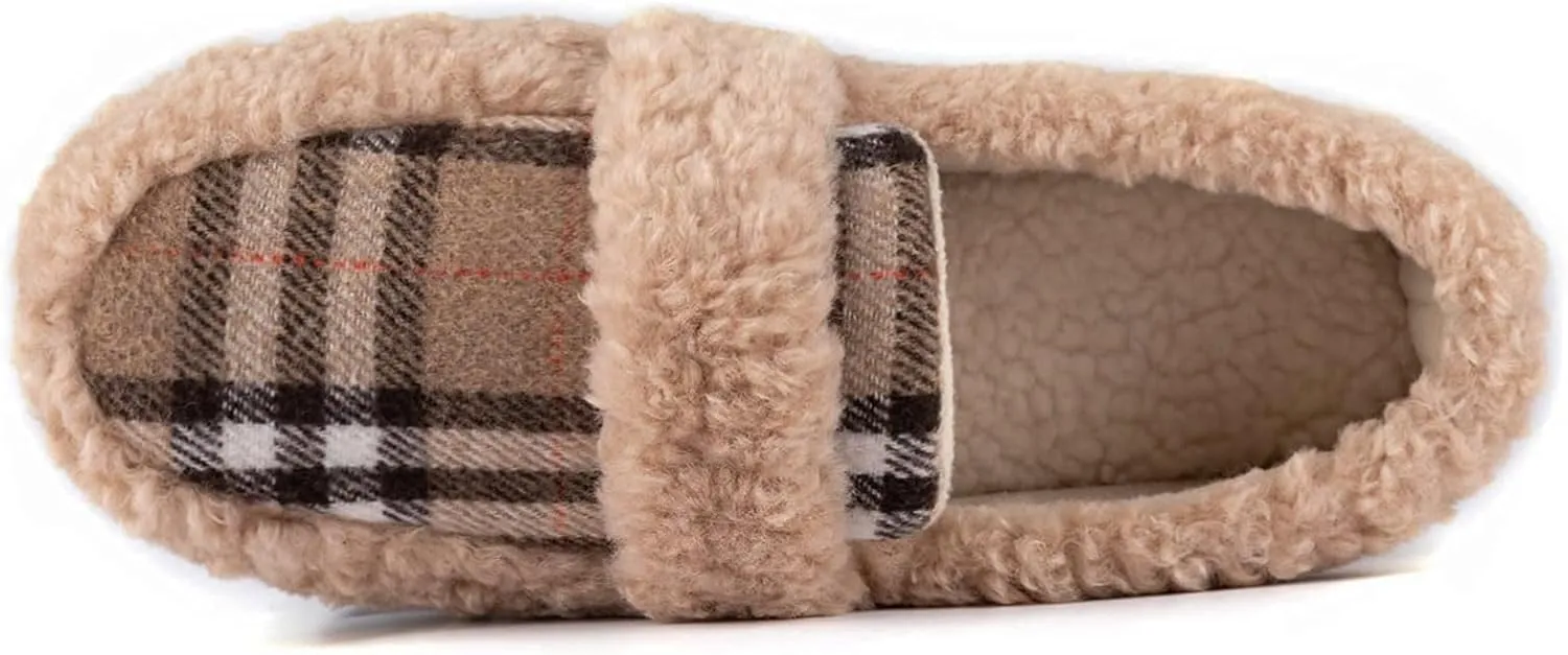 Zizor Women's Fuzzy Loafer Slippers House Shoes with Memory Foam