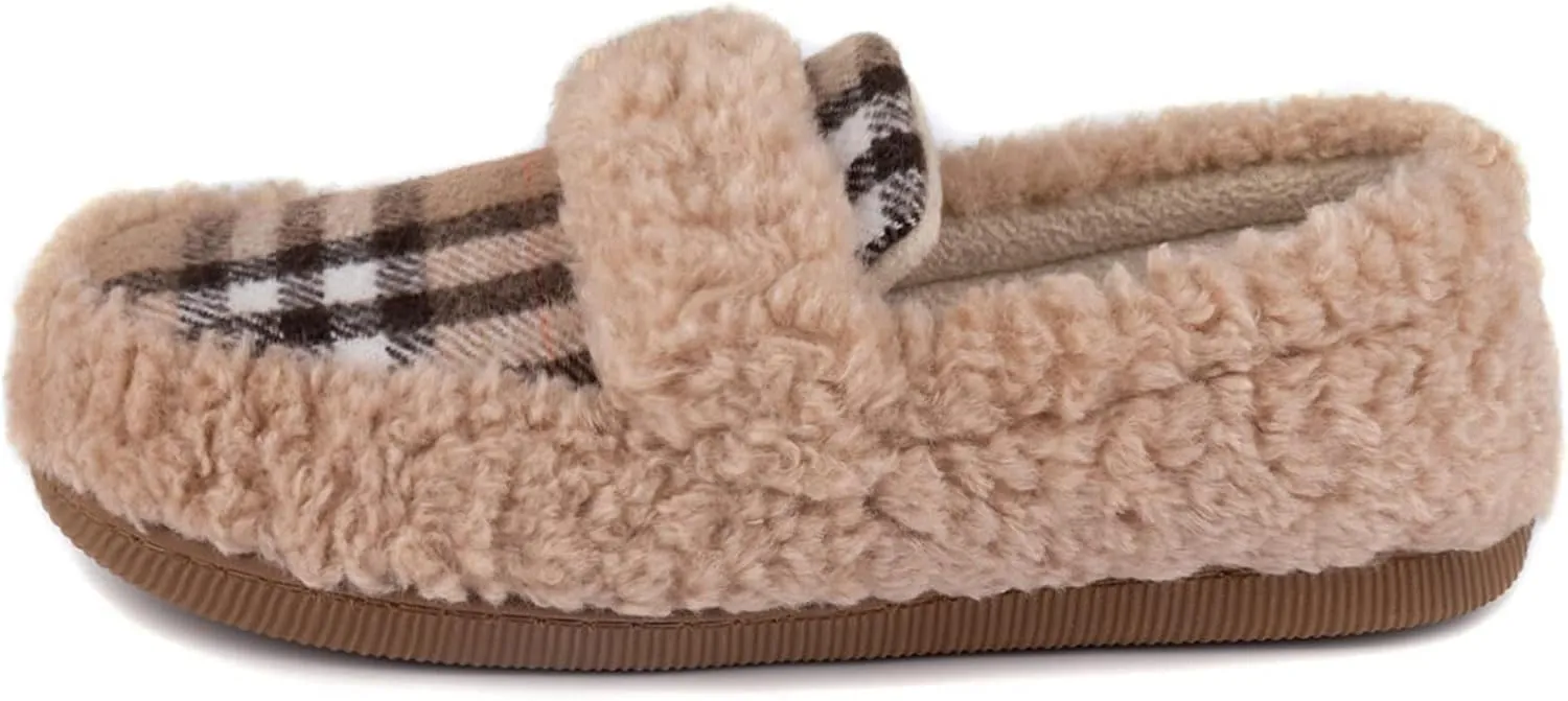 Zizor Women's Fuzzy Loafer Slippers House Shoes with Memory Foam