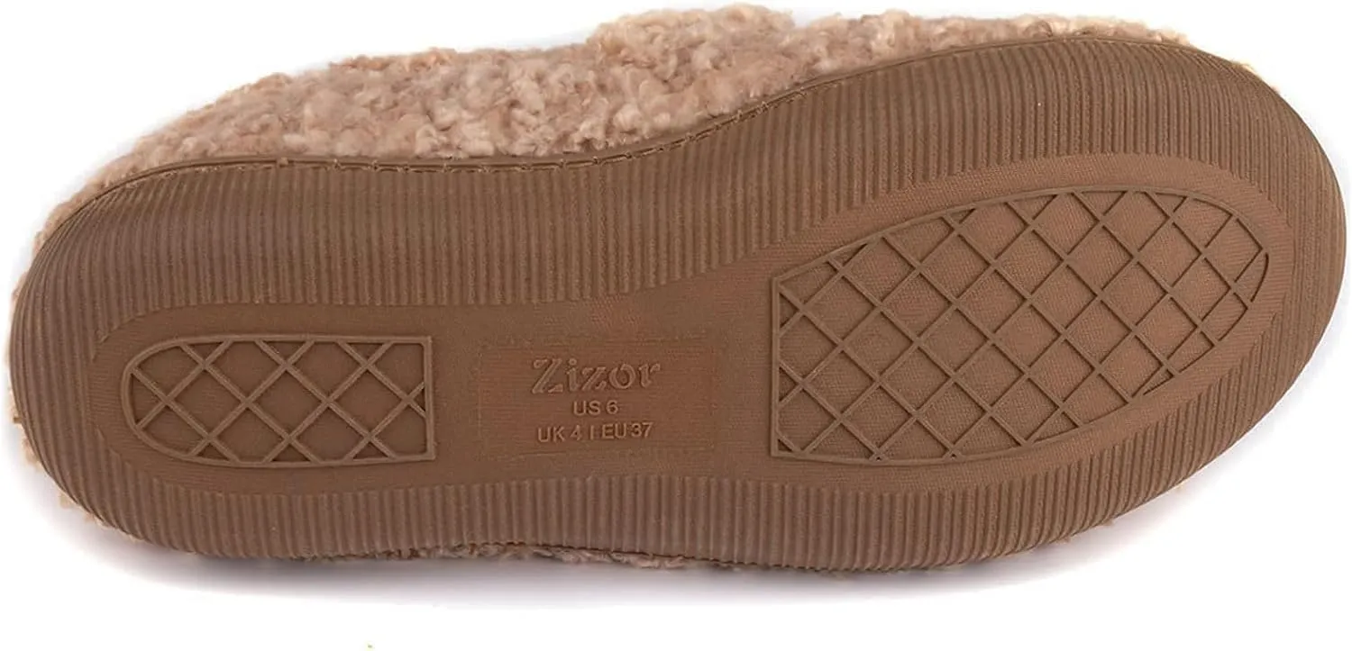 Zizor Women's Fuzzy Loafer Slippers House Shoes with Memory Foam
