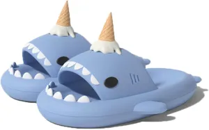 Zureto Original Shark Slides Upgraded, Cloudy Shark Slides Anti-Slip House Slippers Beach Shoes